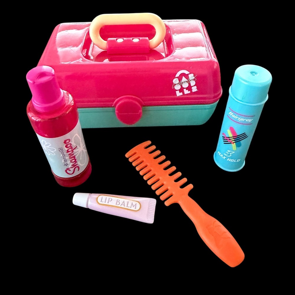 American Girl Doll Caboodle Beauty Case Play Set Accessories Shampoo Lip Balm